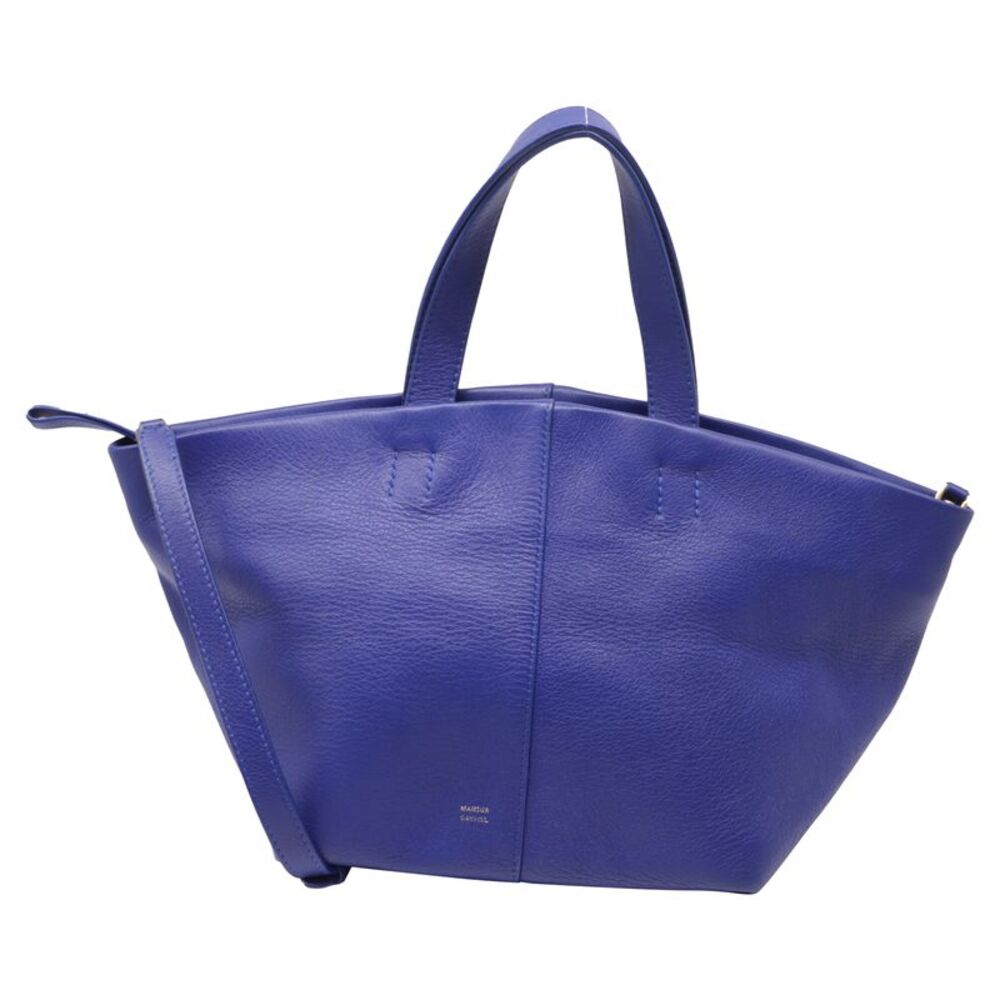 Mansur Gavriel Tulipano Tote Bag in Blue Calf Leather